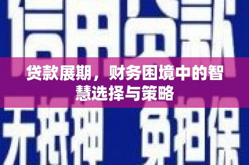 文昌贷款展期，财务困境中的智慧选择与策略