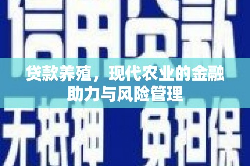 盐埕贷款养殖，现代农业的金融助力与风险管理