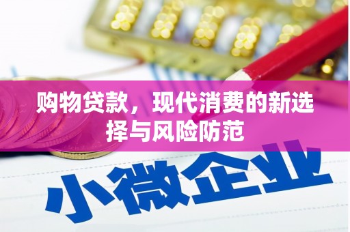 普湾新区购物贷款，现代消费的新选择与风险防范