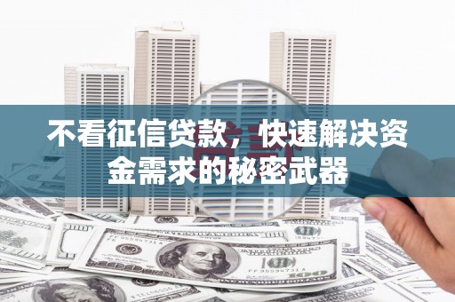 安县不看征信贷款，快速解决资金需求的秘密武器