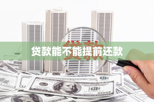 保定贷款能不能提前还款
