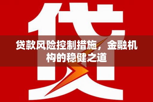 龙陵贷款风险控制措施，金融机构的稳健之道