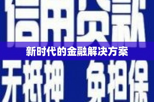 顺平新时代的金融解决方案